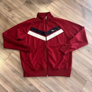 Nike Maroon Athletic Workout Track Jacket Women Large‎
